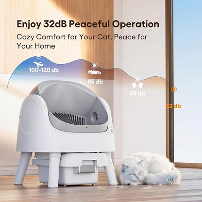 Self Cleaning Cat Litter Box, Automatic Litter Box for Multiple Cats