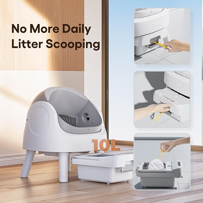 Self Cleaning Cat Litter Box, Automatic Litter Box for Multiple Cats