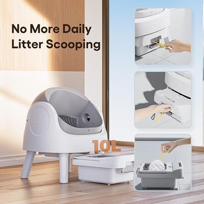 Self Cleaning Cat Litter Box, Automatic Litter Box for Multiple Cats