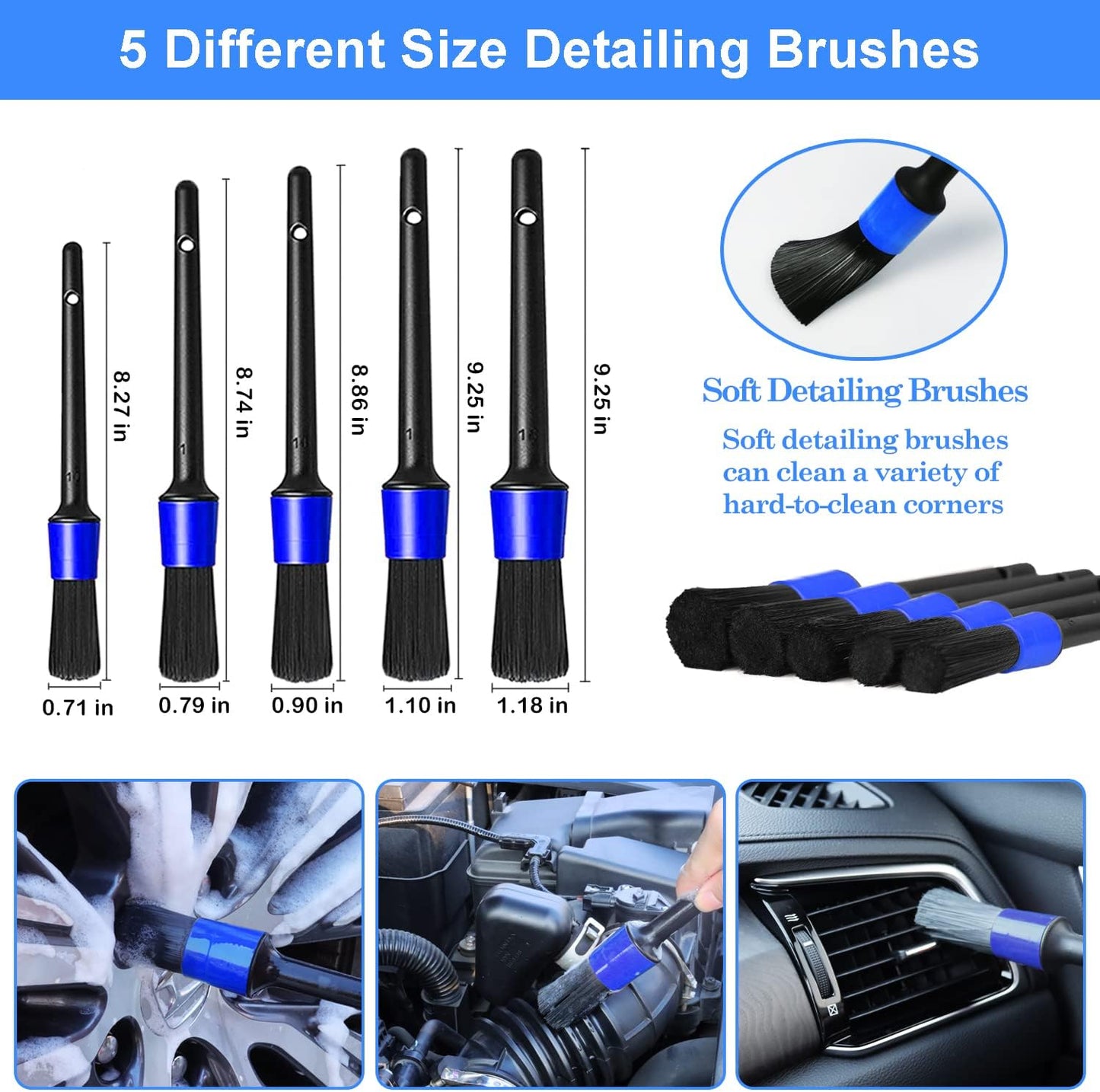 26‑Piece Professional Car Detailing Brush Set — Complete Interior & Exterior Cleaning Kit