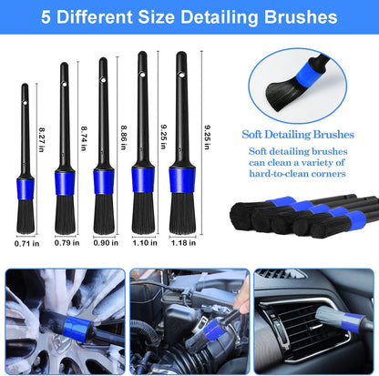 26‑Piece Professional Car Detailing Brush Set — Complete Interior & Exterior Cleaning Kit