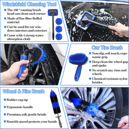 26‑Piece Professional Car Detailing Brush Set — Complete Interior & Exterior Cleaning Kit