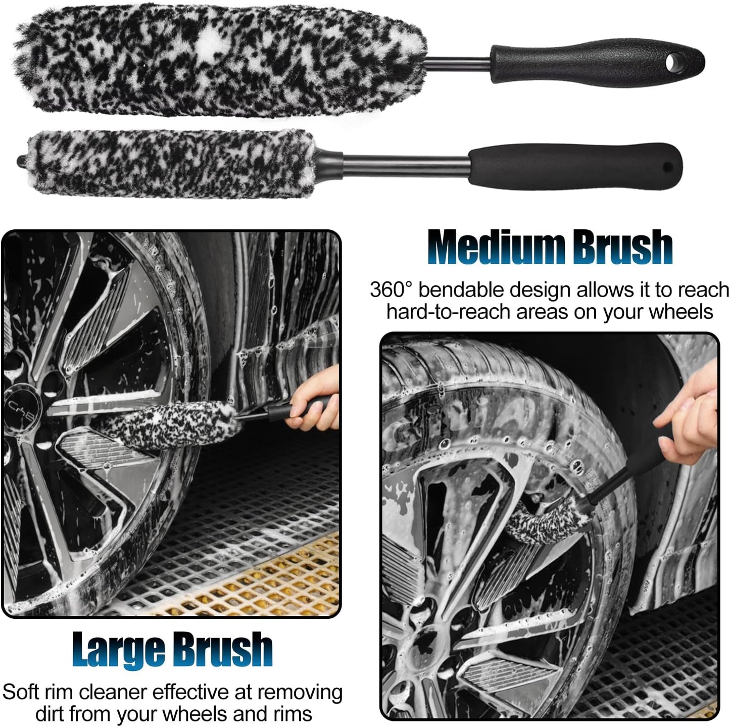 8PCS Wheel Brush, Tire Brush Set