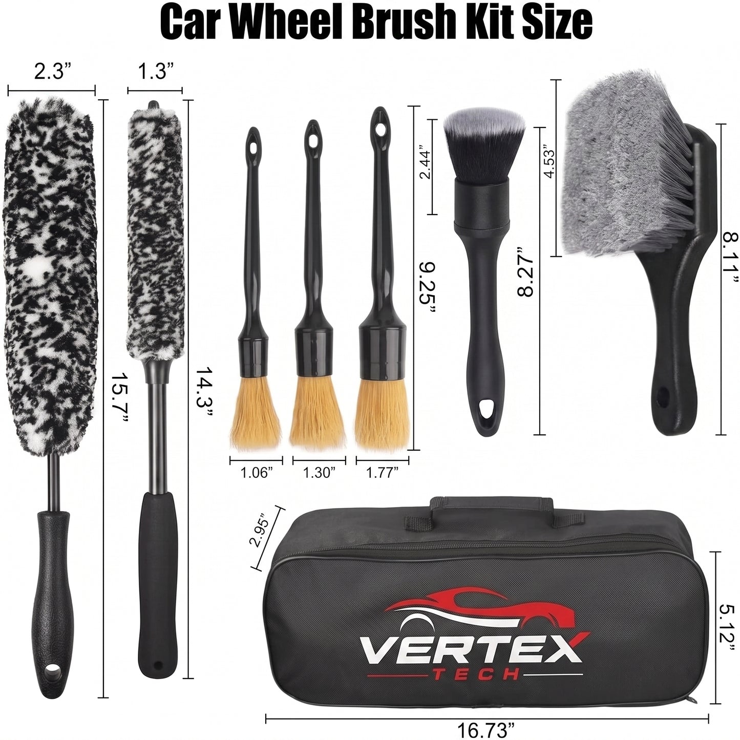 8PCS Wheel Brush, Tire Brush Set