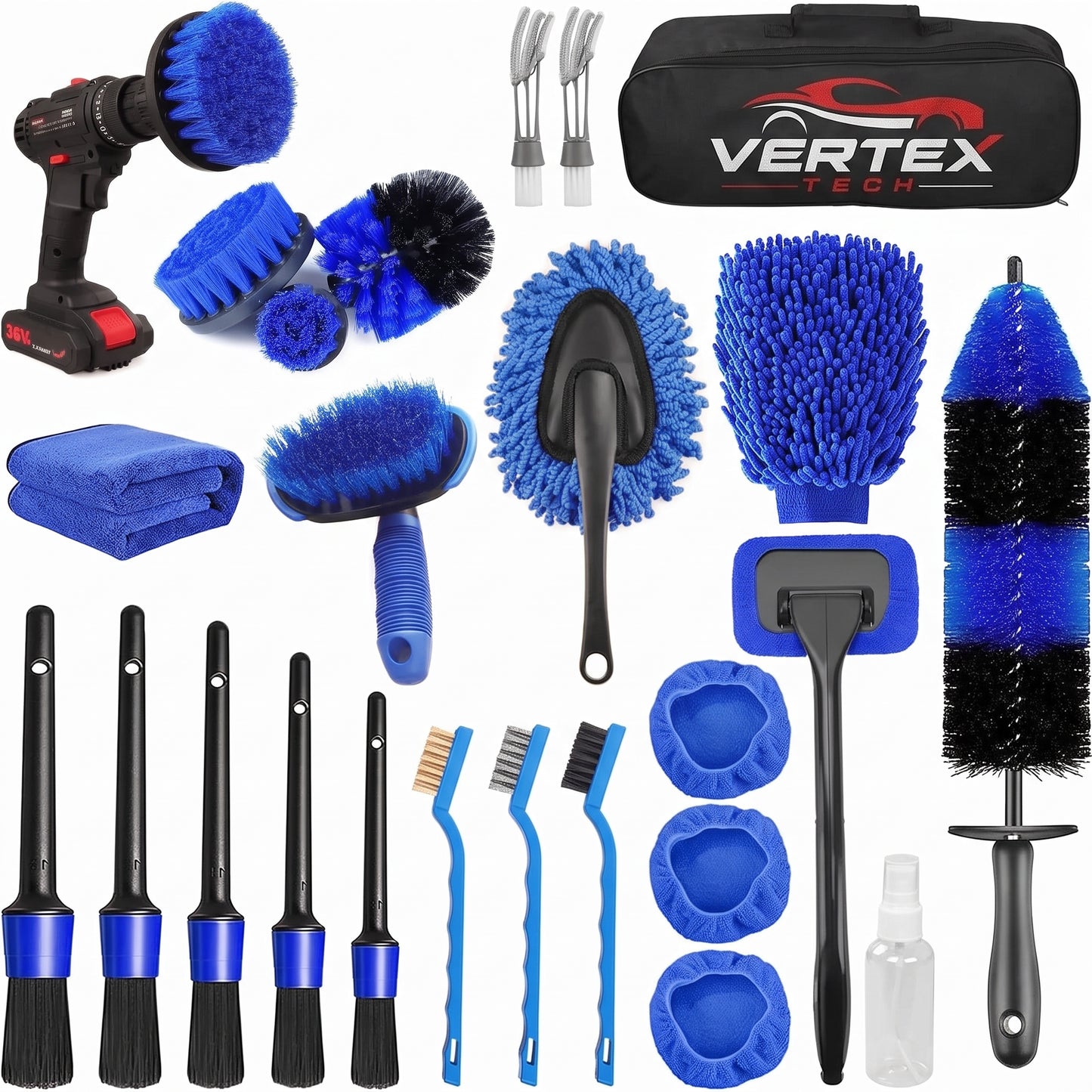 26‑Piece Professional Car Detailing Brush Set — Complete Interior & Exterior Cleaning Kit