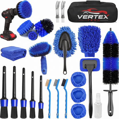 26‑Piece Professional Car Detailing Brush Set — Complete Interior & Exterior Cleaning Kit